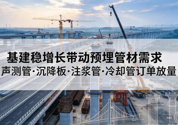 保德基建稳增长带动预埋监测管材需求，声测管、沉降板、注浆管订单持续放量